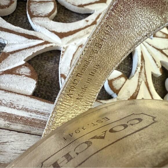 Coach Gold Ankle Buckle Strap Heels Shoes Women’s 6 - Picture 8 of 9